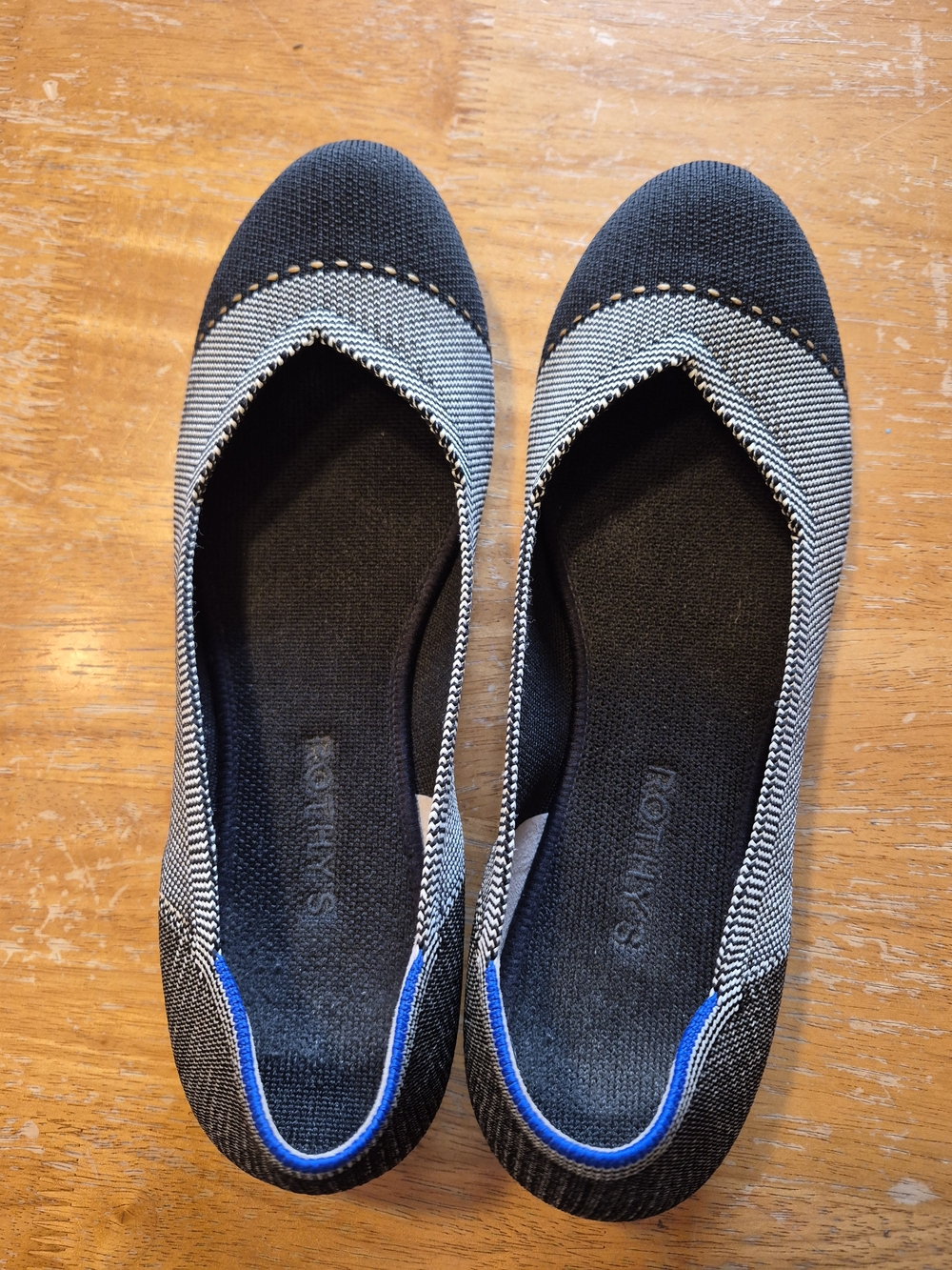 Rothys: Black and Gray  Ballet Flats